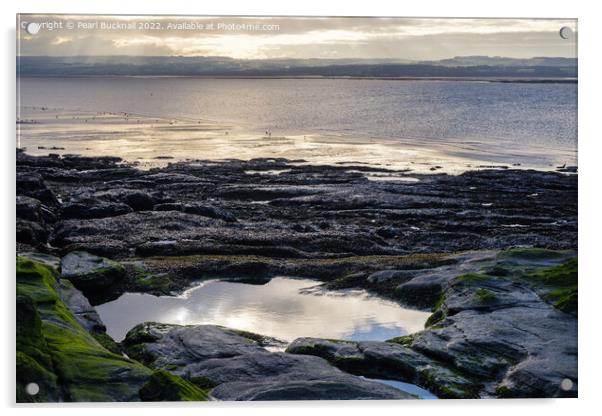 View from Hilbre Island Coast Acrylic by Pearl Bucknall