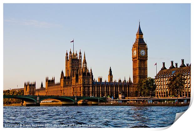 River View of Westminster Print by Dawn O'Connor