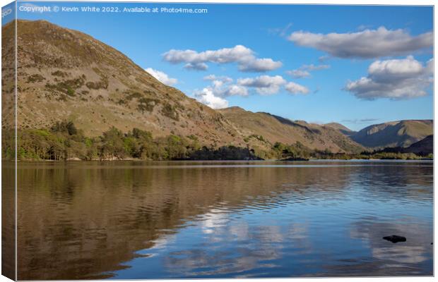 Pleasant sunny evening at Ullswater Canvas Print by Kevin White
