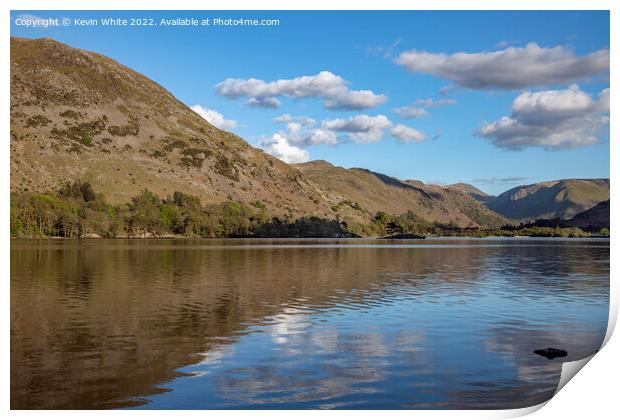 Pleasant sunny evening at Ullswater Print by Kevin White