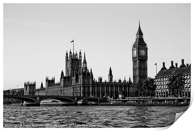 Westminster, black and white Print by Dawn O'Connor