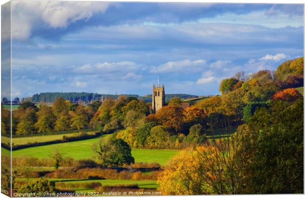 Greasley surrounded by Autumn. Canvas Print by 28sw photography