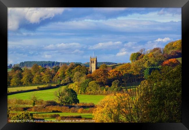 Greasley surrounded by Autumn. Framed Print by 28sw photography