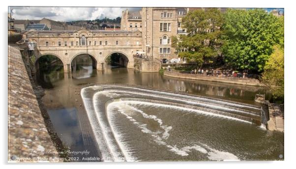 'Iconic Pulteney Bridge: Bath's Architectural Marv Acrylic by Holly Burgess
