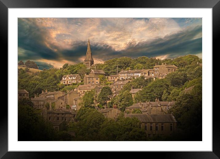 Golcar Huddersfield Framed Mounted Print by Apollo Aerial Photography