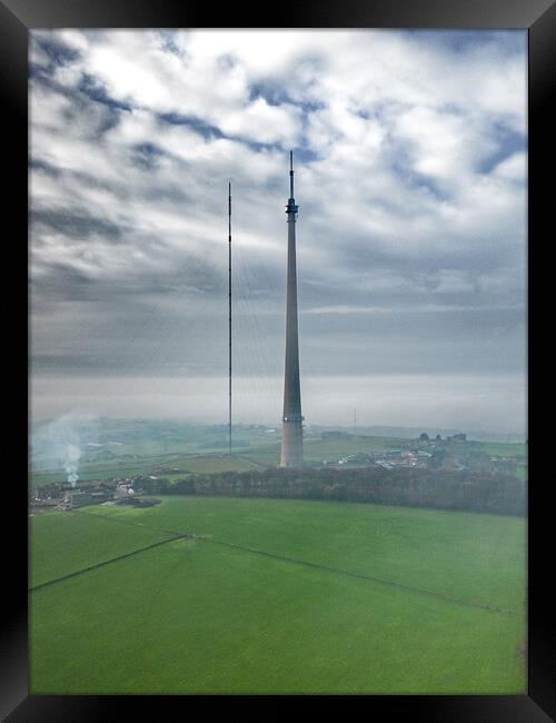 Emley Moor Mast Framed Print by Apollo Aerial Photography