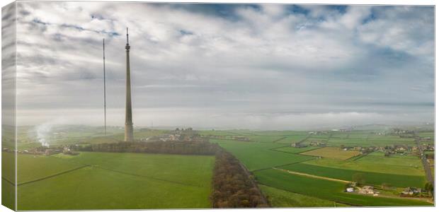 Emley Moor Panorama Canvas Print by Apollo Aerial Photography