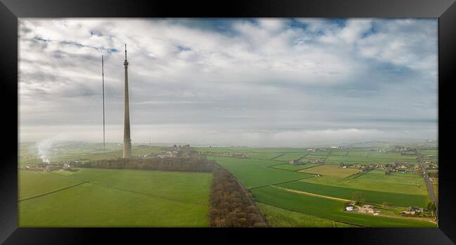 Emley Moor Panorama Framed Print by Apollo Aerial Photography