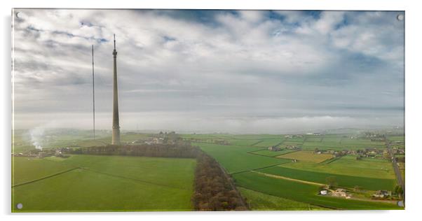 Emley Moor Panorama Acrylic by Apollo Aerial Photography