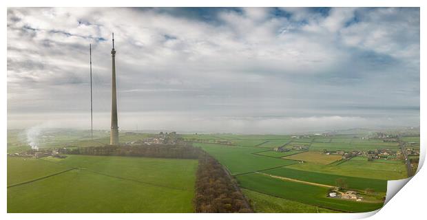 Emley Moor Panorama Print by Apollo Aerial Photography