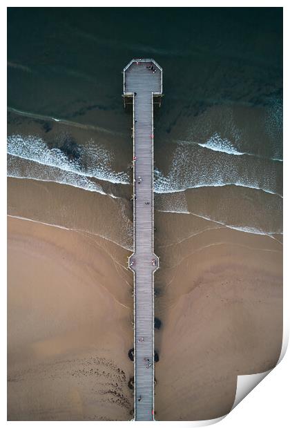 Saltburn by the Sea from above Print by Dan Ward
