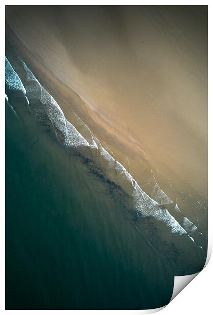 Saltburn beach from above Print by Dan Ward