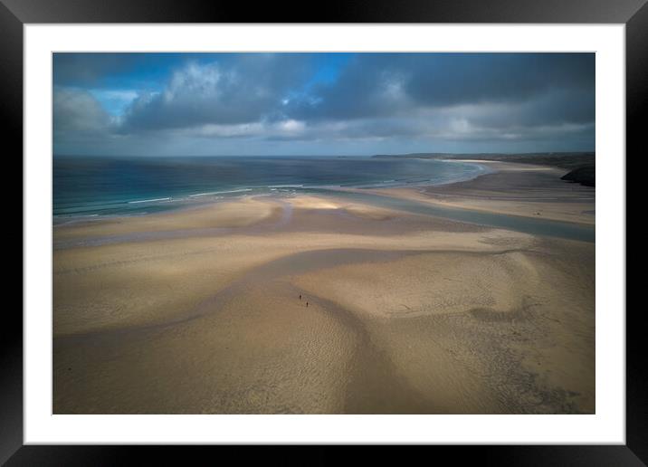Alone at the beach, Cornwall Framed Mounted Print by Dan Ward
