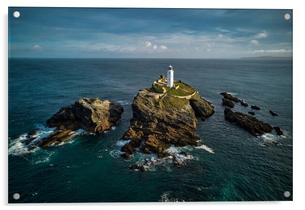 Godrevy Lighthouse, Cornwall Acrylic by Dan Ward