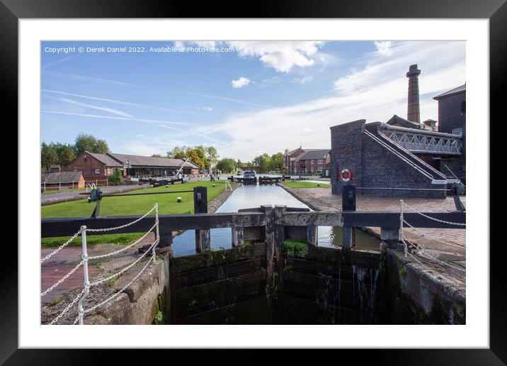 Charming Canal Town Framed Mounted Print by Derek Daniel