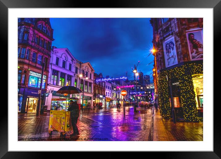 Leeds Briggate Framed Mounted Print by Alison Chambers