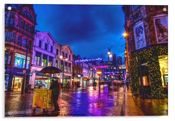 Leeds Briggate Acrylic by Alison Chambers