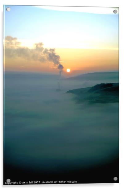 Sunrise at Cavedale, Derbyshire. Acrylic by john hill