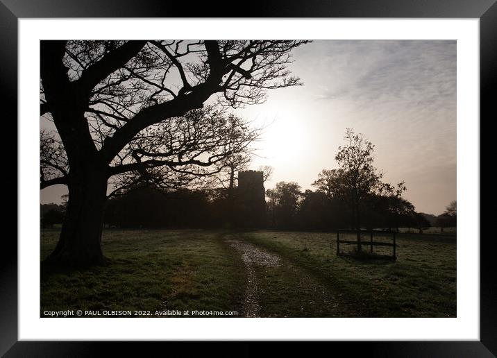 Felbrigg Church In silhouette  Framed Mounted Print by PAUL OLBISON