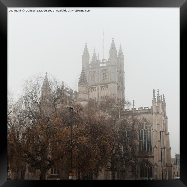 Bath Abbey in the fog Framed Print by Duncan Savidge