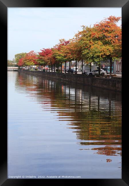 River Dender Autumn View, Aalst, Belgium Framed Print by Imladris 