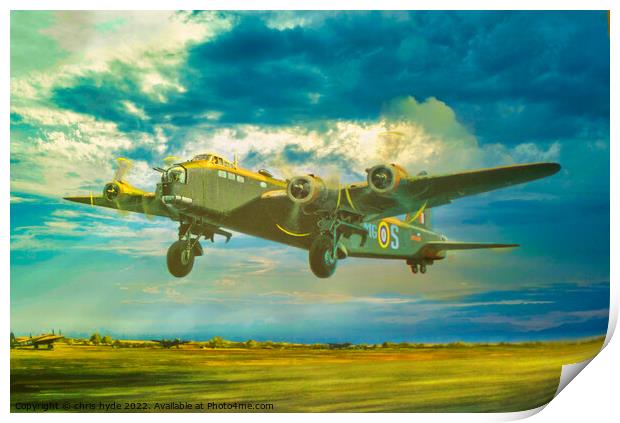 Stirling Bomber Taking Off Print by chris hyde