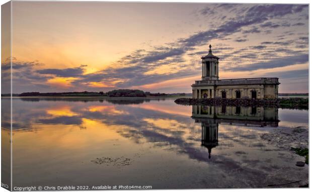 Normanton Church at sunset Canvas Print by Chris Drabble