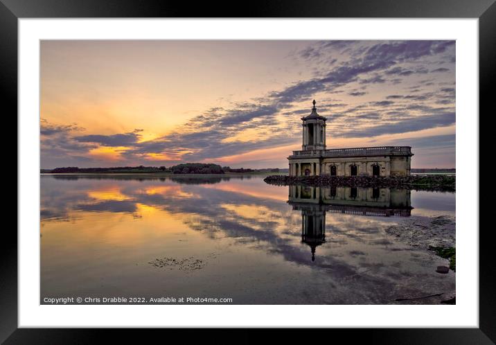 Buy Framed Mounted Prints of Normanton Church at sunset by Chris Drabble