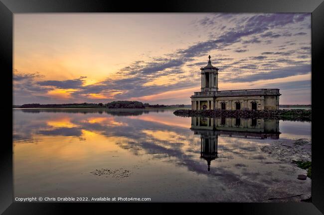 Normanton Church at sunset Framed Print by Chris Drabble