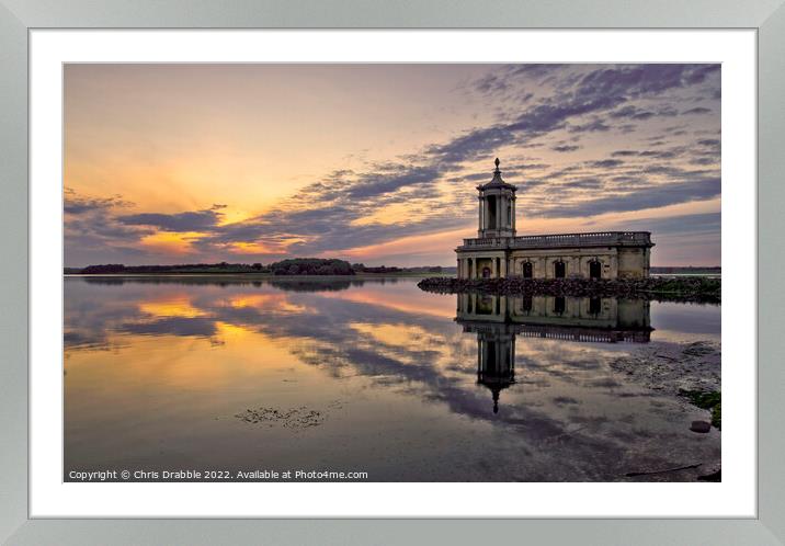 Normanton Church at sunset Framed Mounted Print by Chris Drabble