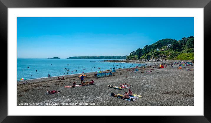 Seaton beach, Cornwall Framed Mounted Print by Chris Rose