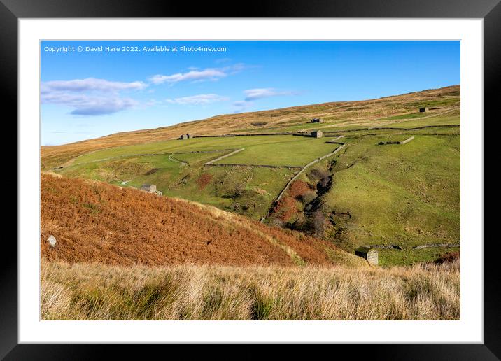 Stonesdale Banty Barns Framed Mounted Print by David Hare