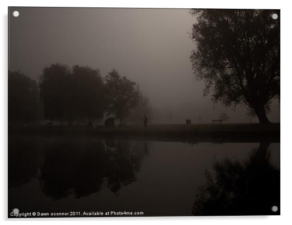 Misty Mornings Fishing Acrylic by Dawn O'Connor
