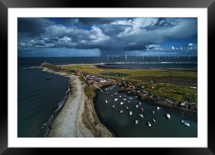 Stormy skies over South Gare Framed Mounted Print by Dan Ward