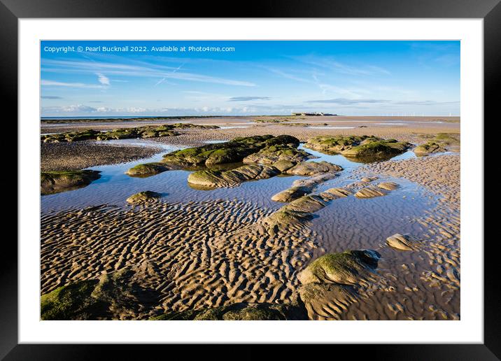 Rocks and Sand Hilbre Island in Dee Estuary Framed Mounted Print by Pearl Bucknall