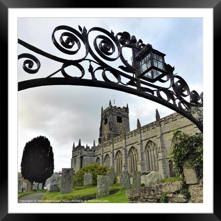The Church At St Neot, Cornwall. Framed Mounted Print by Neil Mottershead