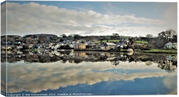 Lerryn Reflections, Cornwall. Canvas Print by Neil Mottershead