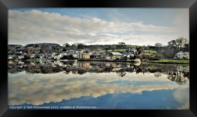 Lerryn Reflections, Cornwall. Framed Print by Neil Mottershead