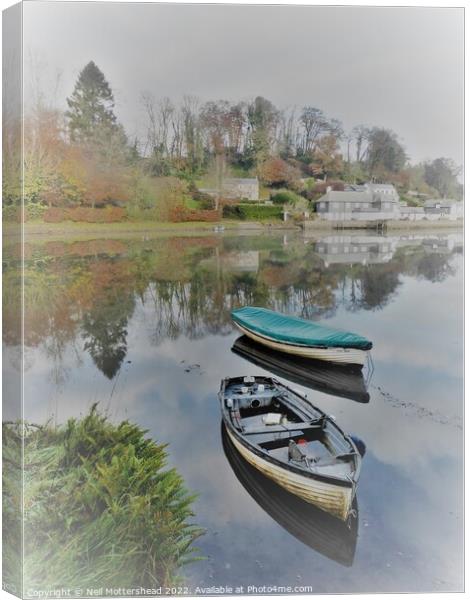 High Tide At Lerryn. Canvas Print by Neil Mottershead