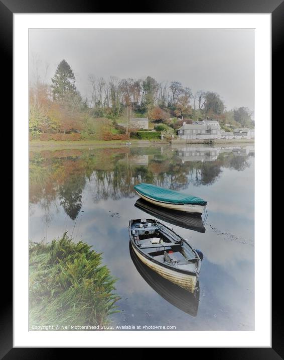 High Tide At Lerryn. Framed Mounted Print by Neil Mottershead