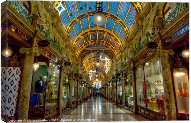 Leeds County Arcade Canvas Print by Alison Chambers