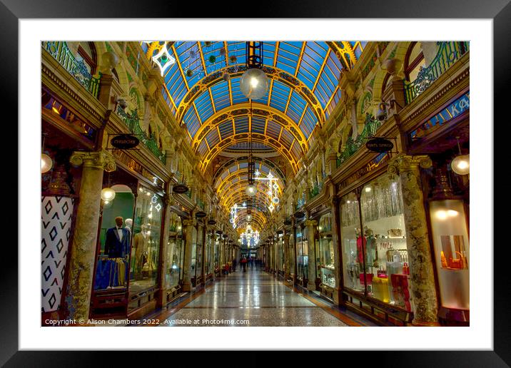 Leeds County Arcade Framed Mounted Print by Alison Chambers
