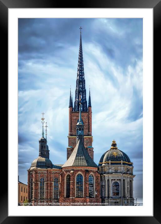 Stockholm Ridderholmen Church Framed Mounted Print by Antony McAulay