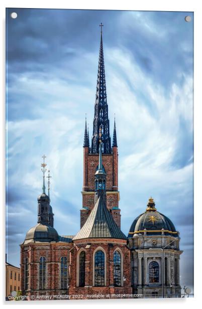 Stockholm Ridderholmen Church Acrylic by Antony McAulay