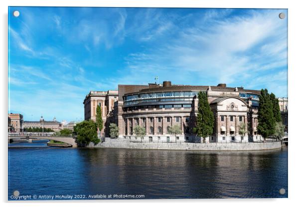 Stockholms Parliament Building Classic View Acrylic by Antony McAulay