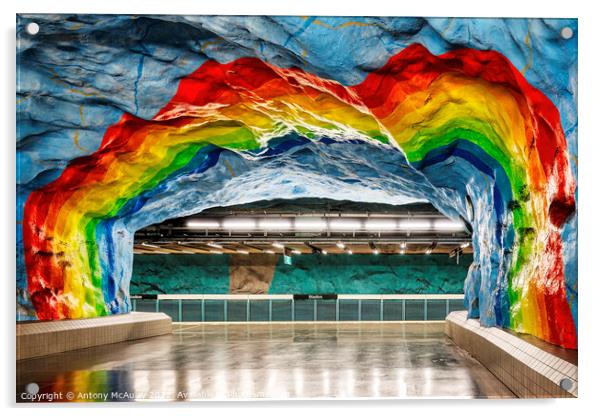 Stockholm Tunnelbana Stadhus Station Acrylic by Antony McAulay