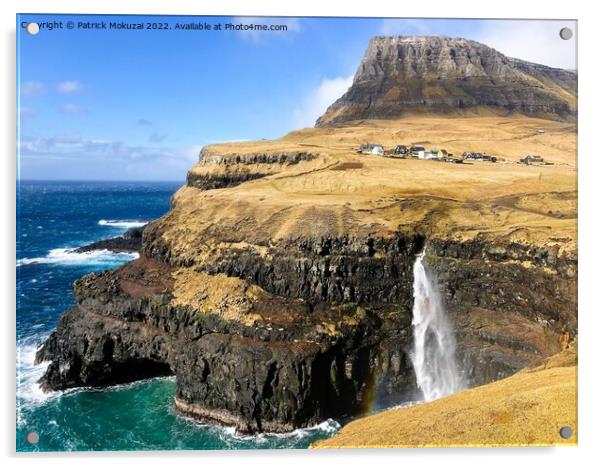 Gasadalur Waterfall Faroe Islands Acrylic by Patrick Mokuzai