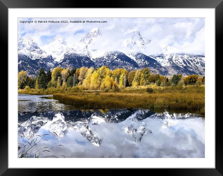 Teton National Park Autumn Framed Mounted Print by Patrick Mokuzai