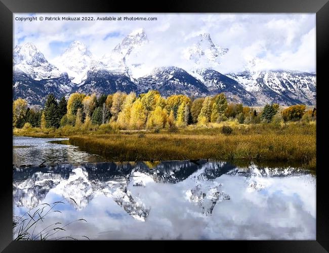 Teton National Park Autumn Framed Print by Patrick Mokuzai