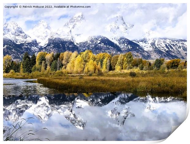 Teton National Park Autumn Print by Patrick Mokuzai